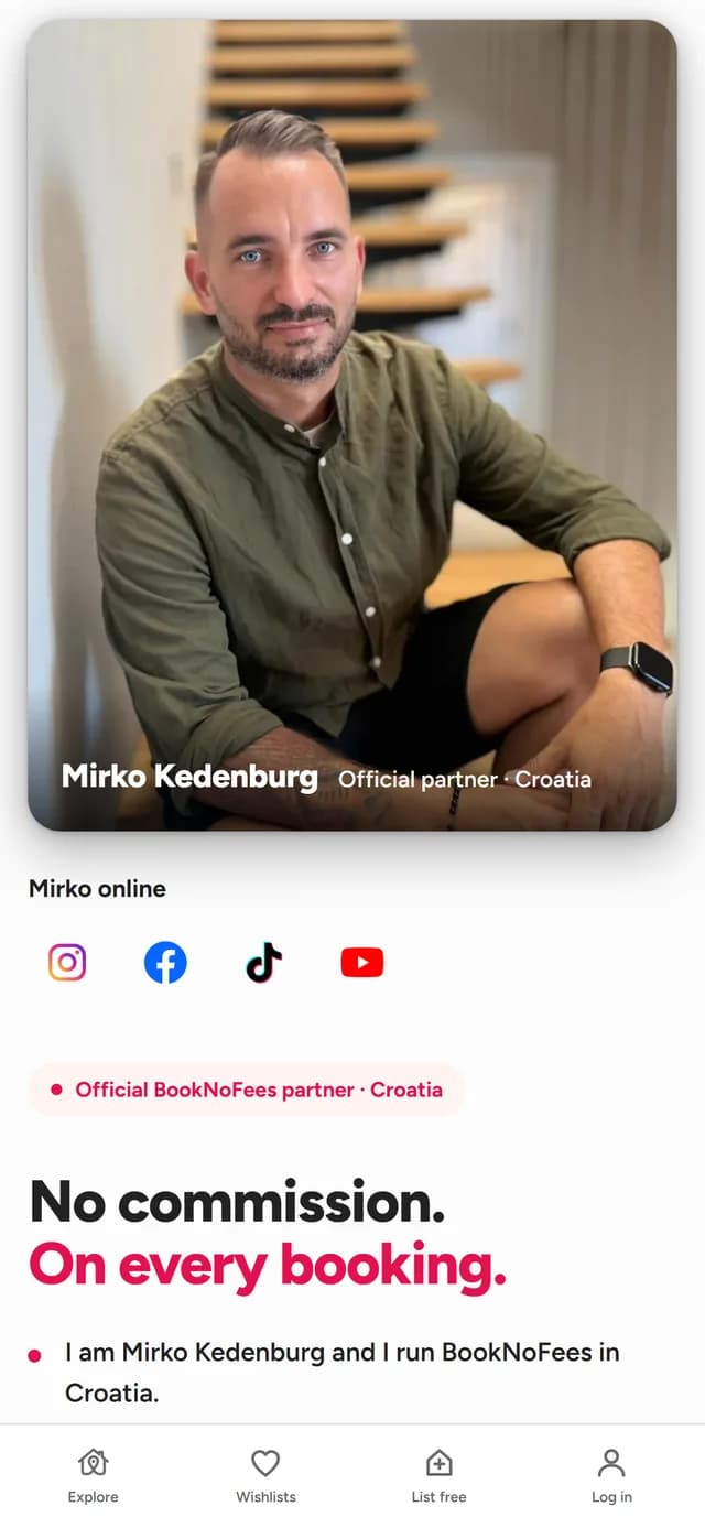 Die Partnerseite in der BookNoFees-App