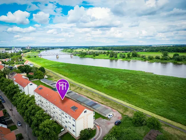 BookNoFees : location de vacances à Barby – Appartement avec vue sur l'Elbe et balcon, situé sur la piste cyclable Elbe-Saale