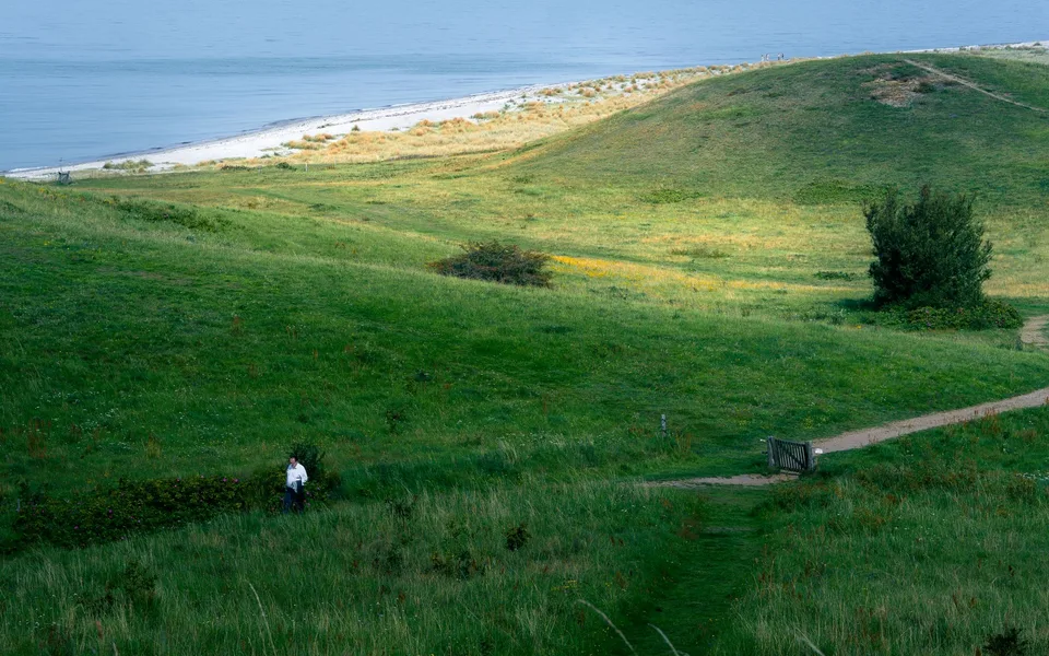 Grüne Hügel und Küste auf der dänischen Insel Samsø
